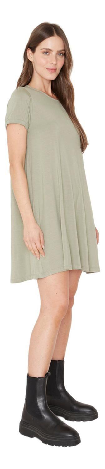 Vestido Bianca Manga Corta Ii Verde Jacinta Tienda-2