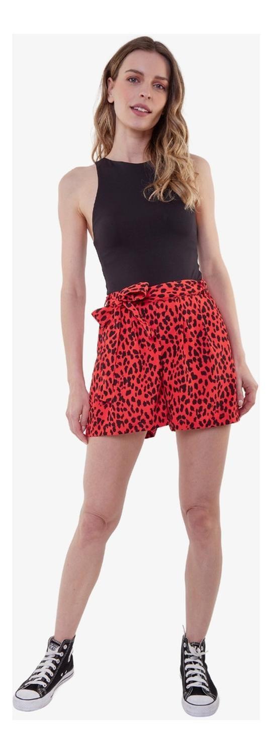 Short Greta Con Lazo Animal Prin Red-0