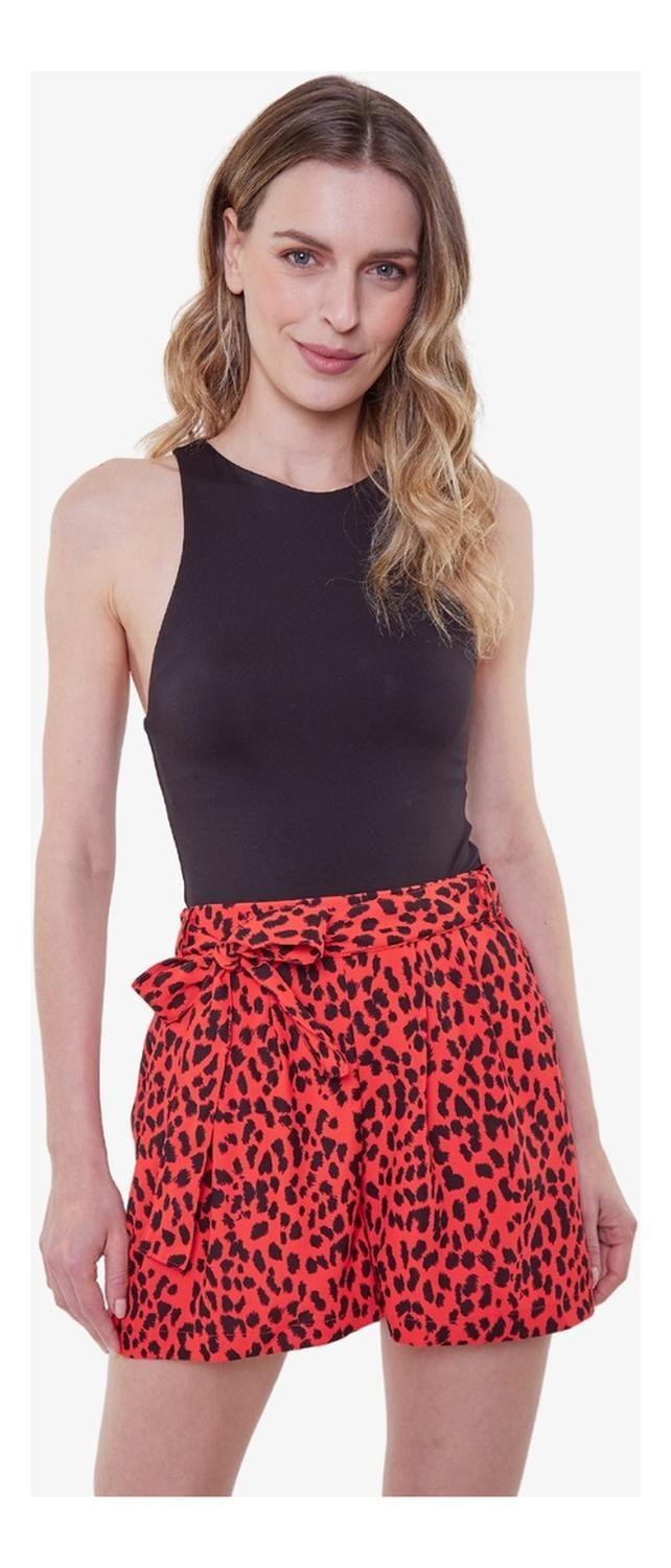 Short Greta Con Lazo Animal Prin Red-1