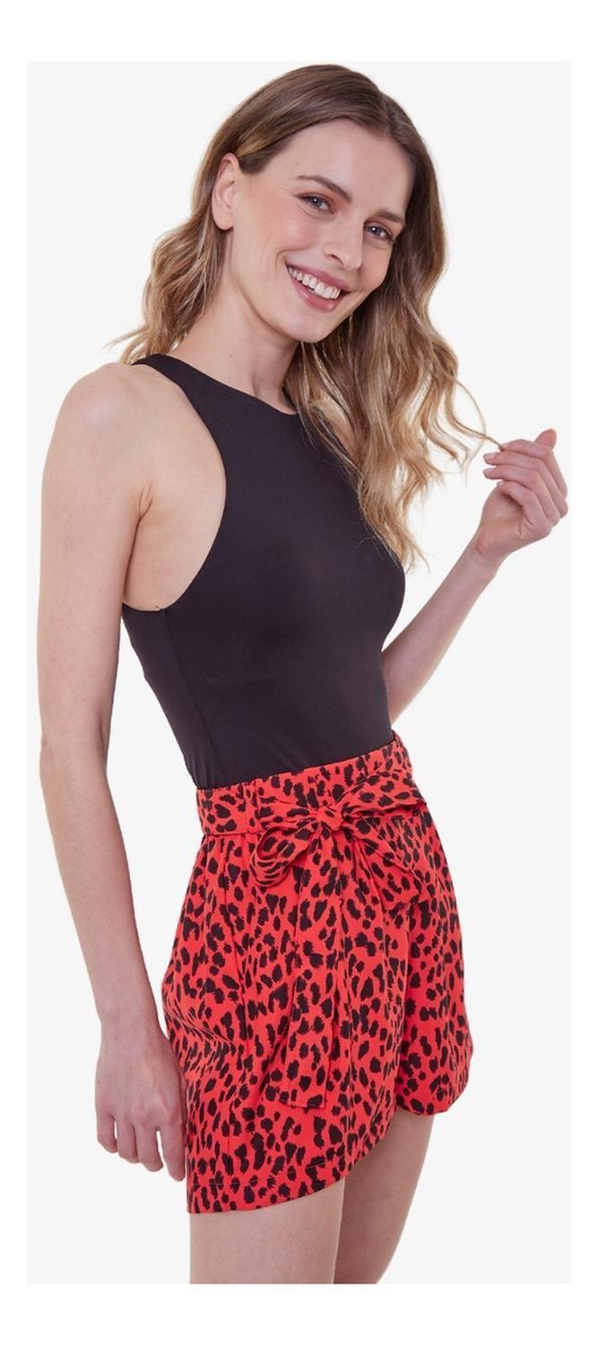 Short Greta Con Lazo Animal Prin Red-2