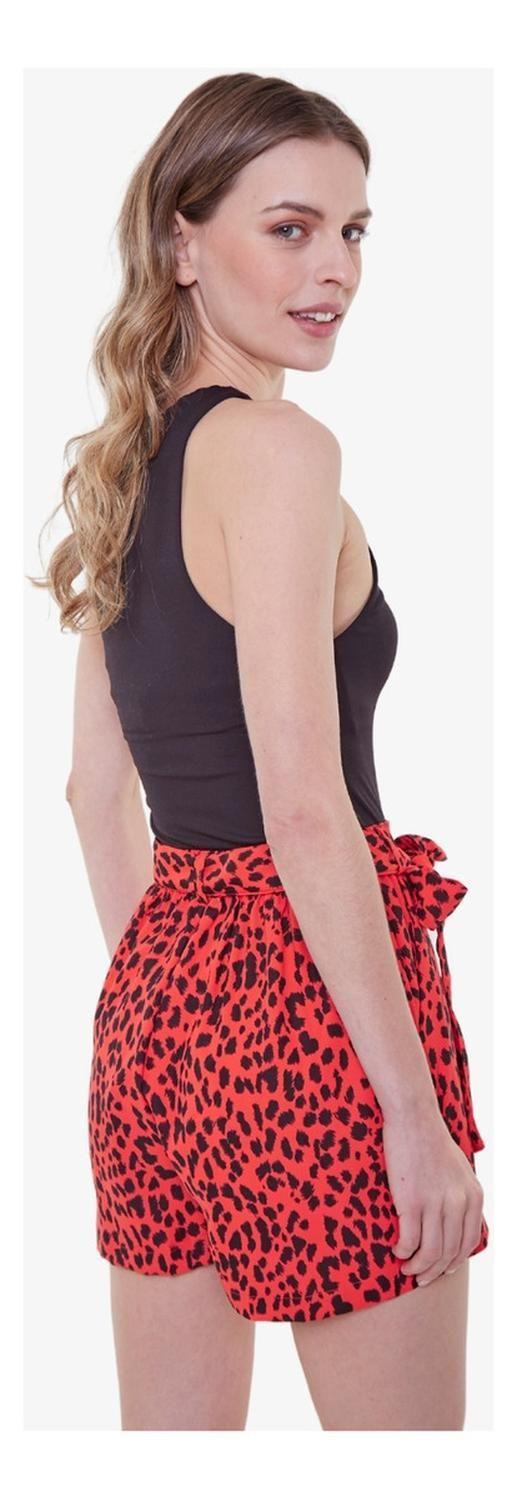 Short Greta Con Lazo Animal Prin Red-3