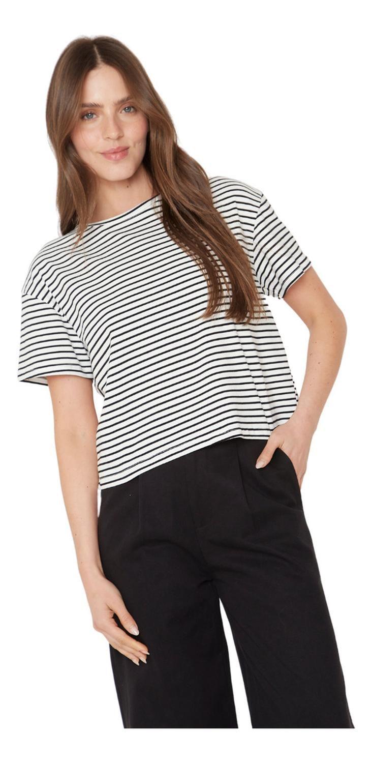 Polera Ara Blanca Y Negra Jacinta Tienda-1