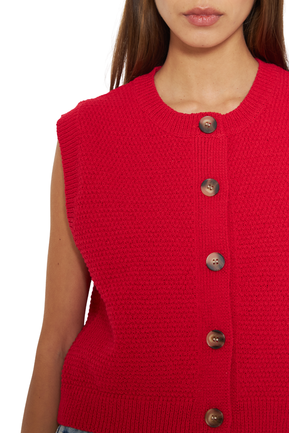 Chaleco Julia sin mangas rojo Jacinta Tienda-4