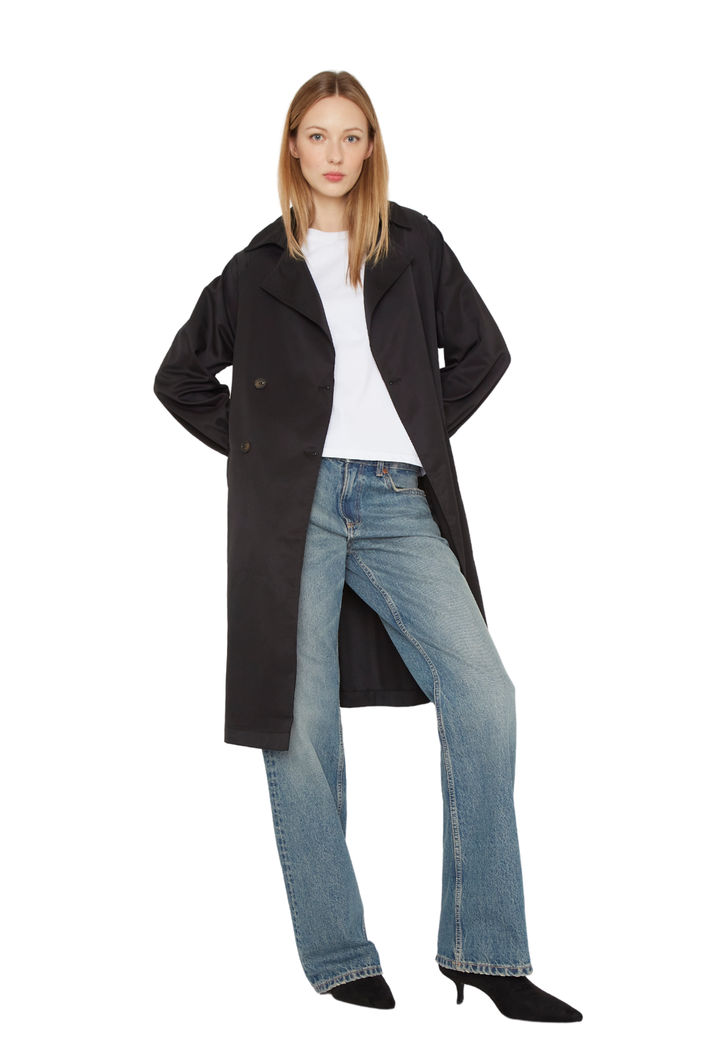 Trench Coat Porter negro Jacinta Tienda-1
