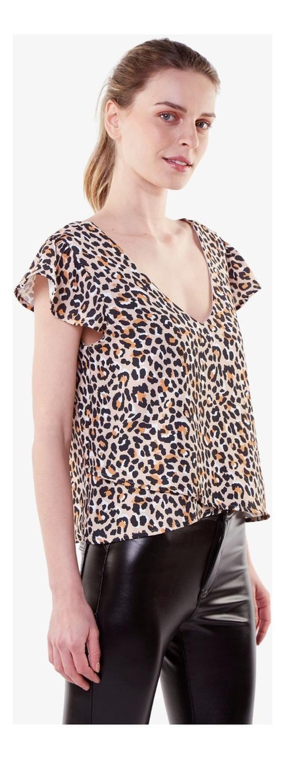Polera Sara Manga Corta Animal Print-1