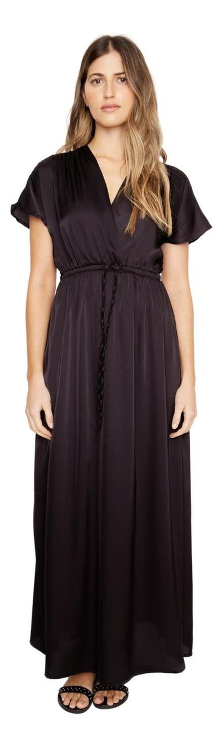 Vestido Lucila Satin Negro Jacinta Tienda-2