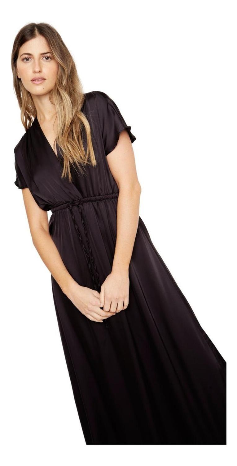 Vestido Lucila Satin Negro Jacinta Tienda-5