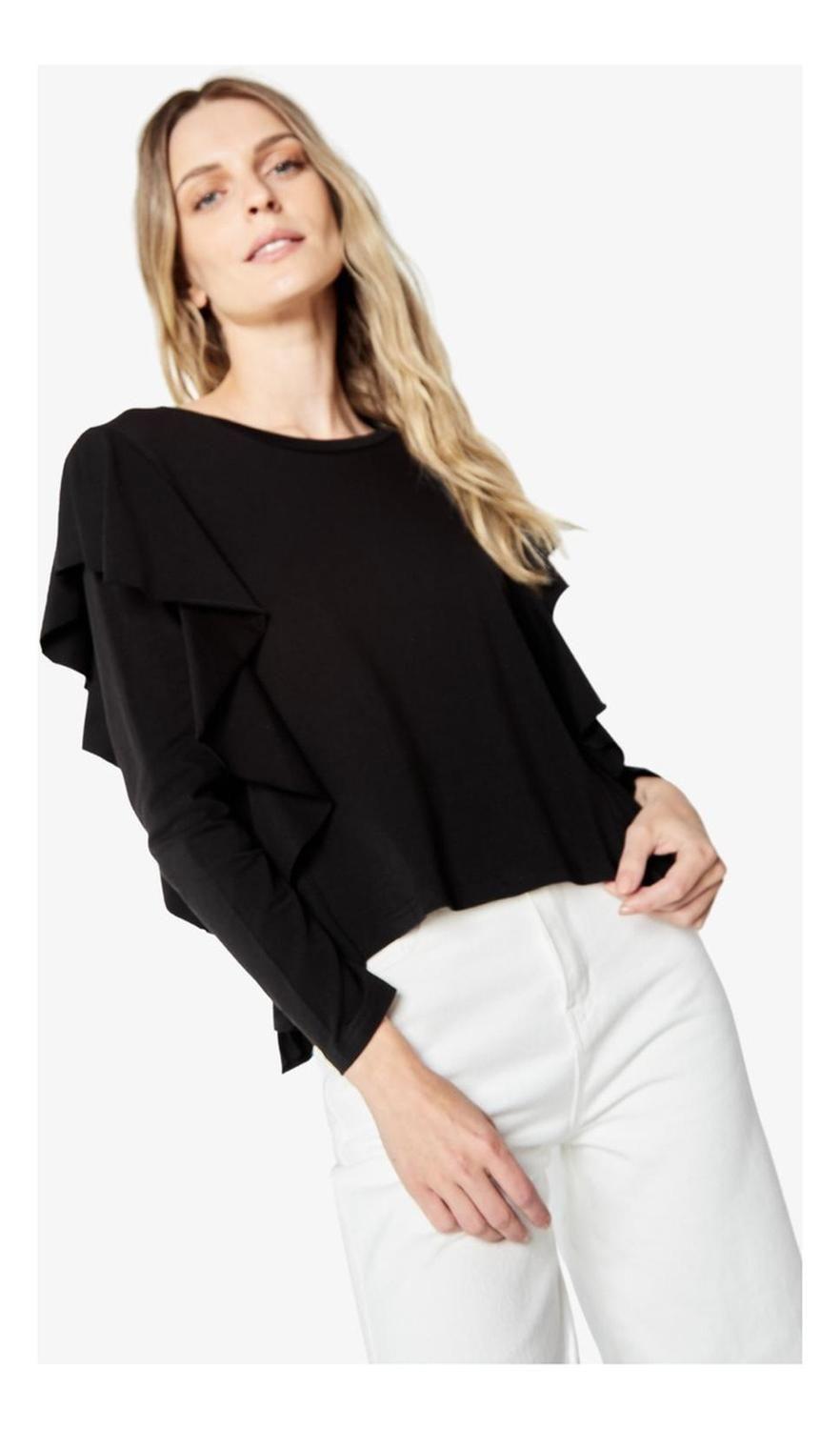 Polera Juanita Manga Larga Negra-4