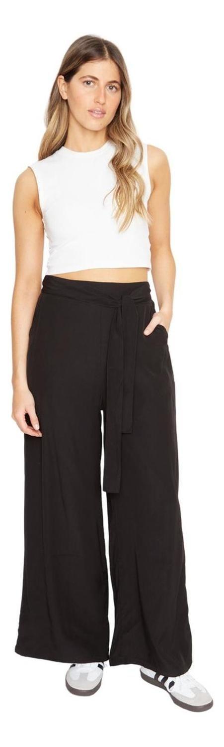 Pantalón Greta Largo Iii Negro Jacinta Tienda-0