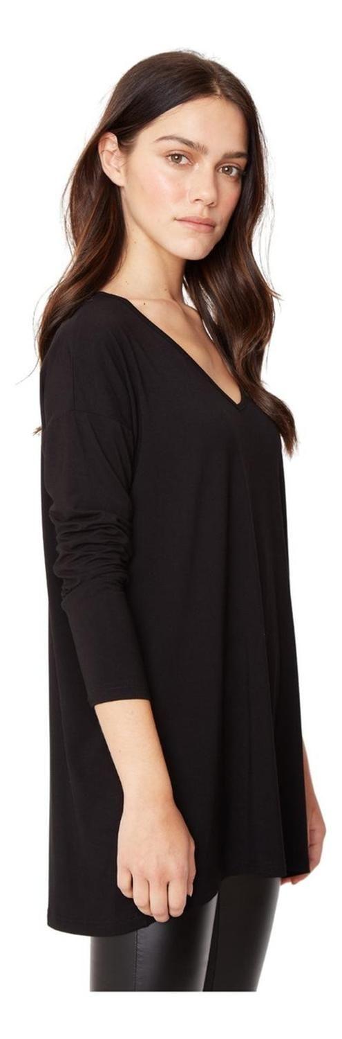 Polera Alana En V Negra Jacinta Tienda-1