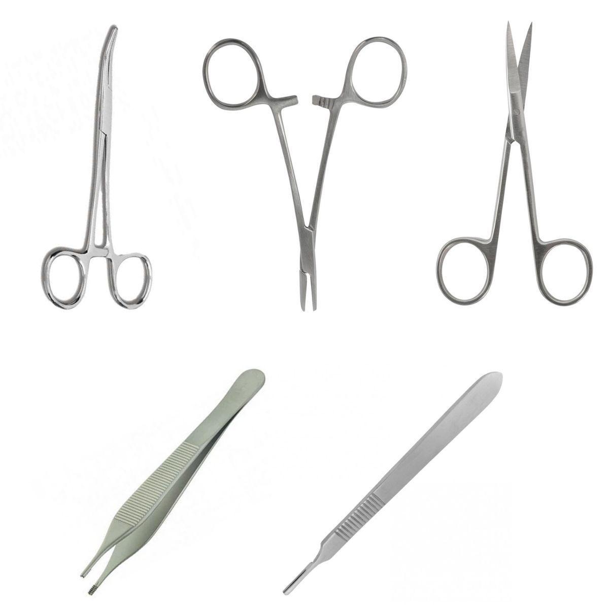Kit De Sutura Completo Piel Tijeras Pinzas Suturas-3