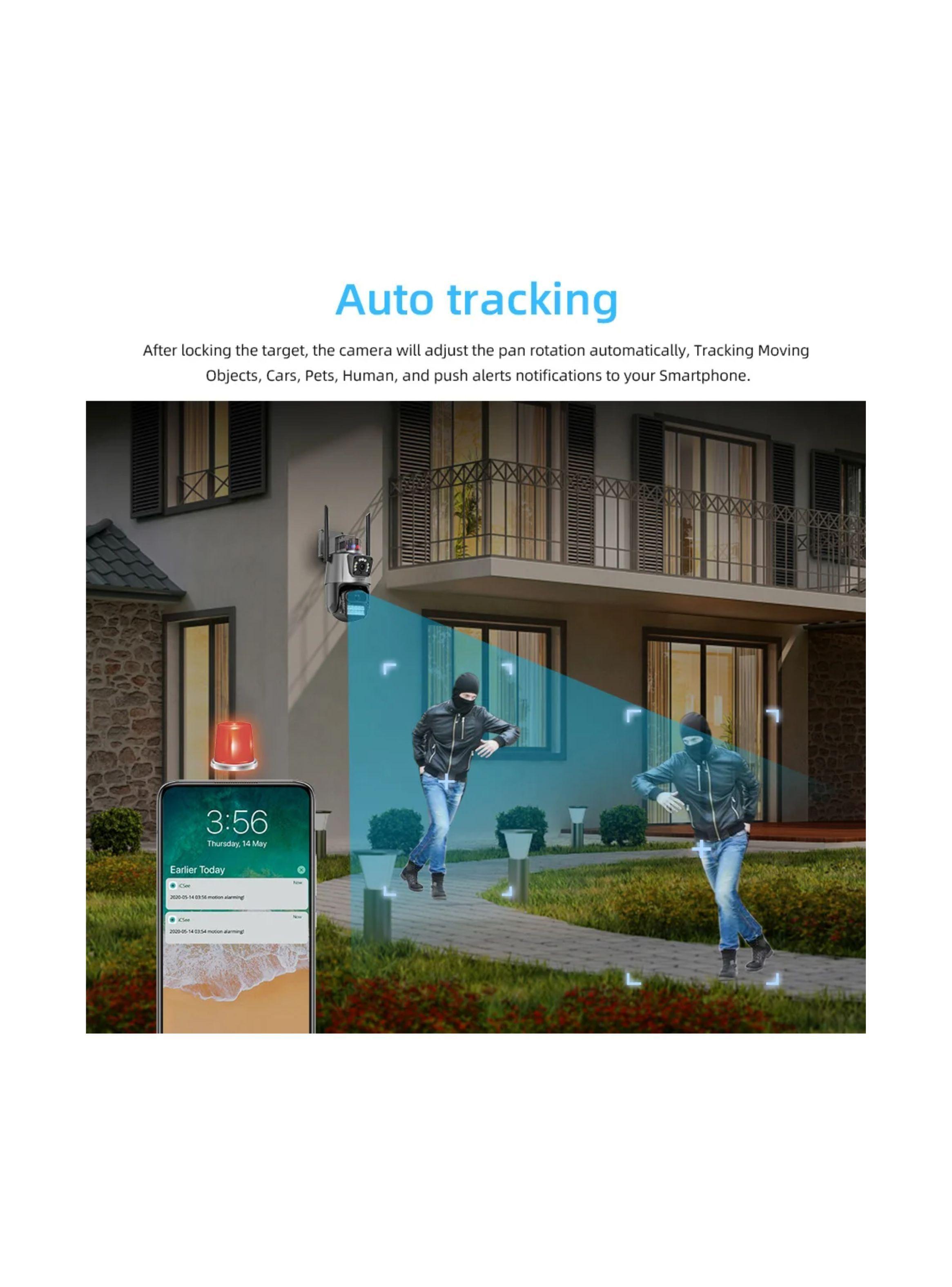 Smart Cámara Dual Baliza Wifi Alarma Exterior Sensor Humano-5