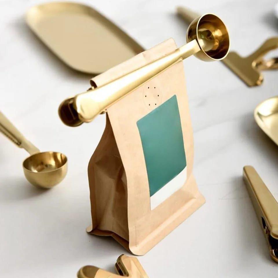 Cuchara Con Pinza De Sellado Para Café Acero Inoxidable-2