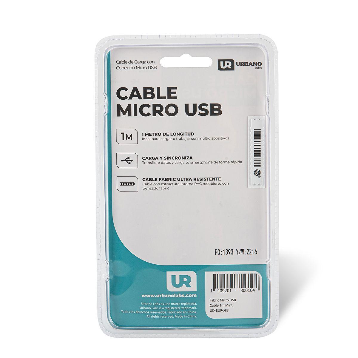Cable Micro USB 1 Metro Menta Urbano Labs-3