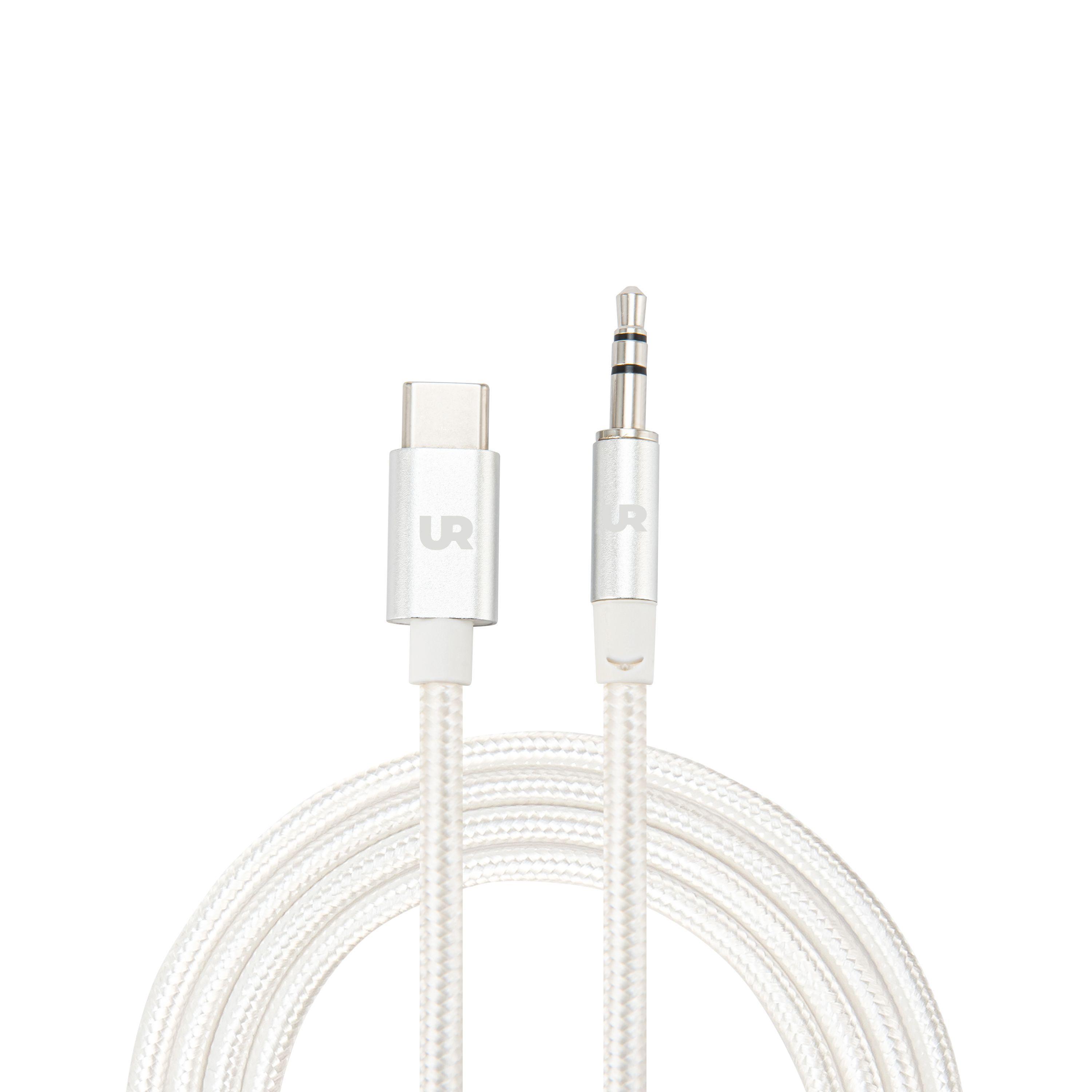Cable Audio Auxiliar a Tipo C Blanco 1 Metro Urbano Labs-2