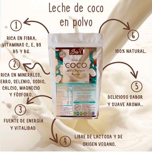 Leche de coco en polvo, Orgánica y sin gluten 1 kilo-4