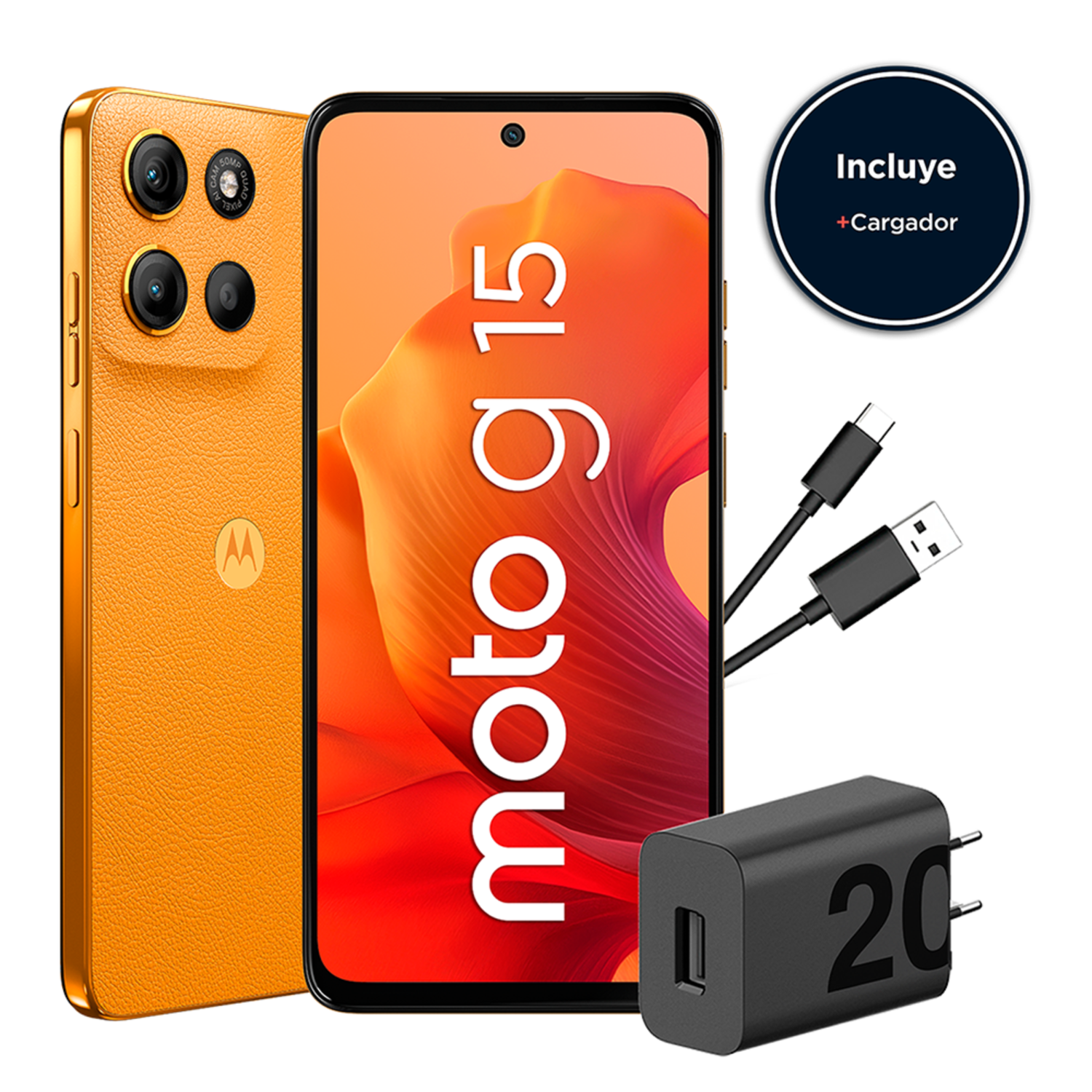 Celular Moto G15 4GB 128GB Android 15 6.7" Naranja-2