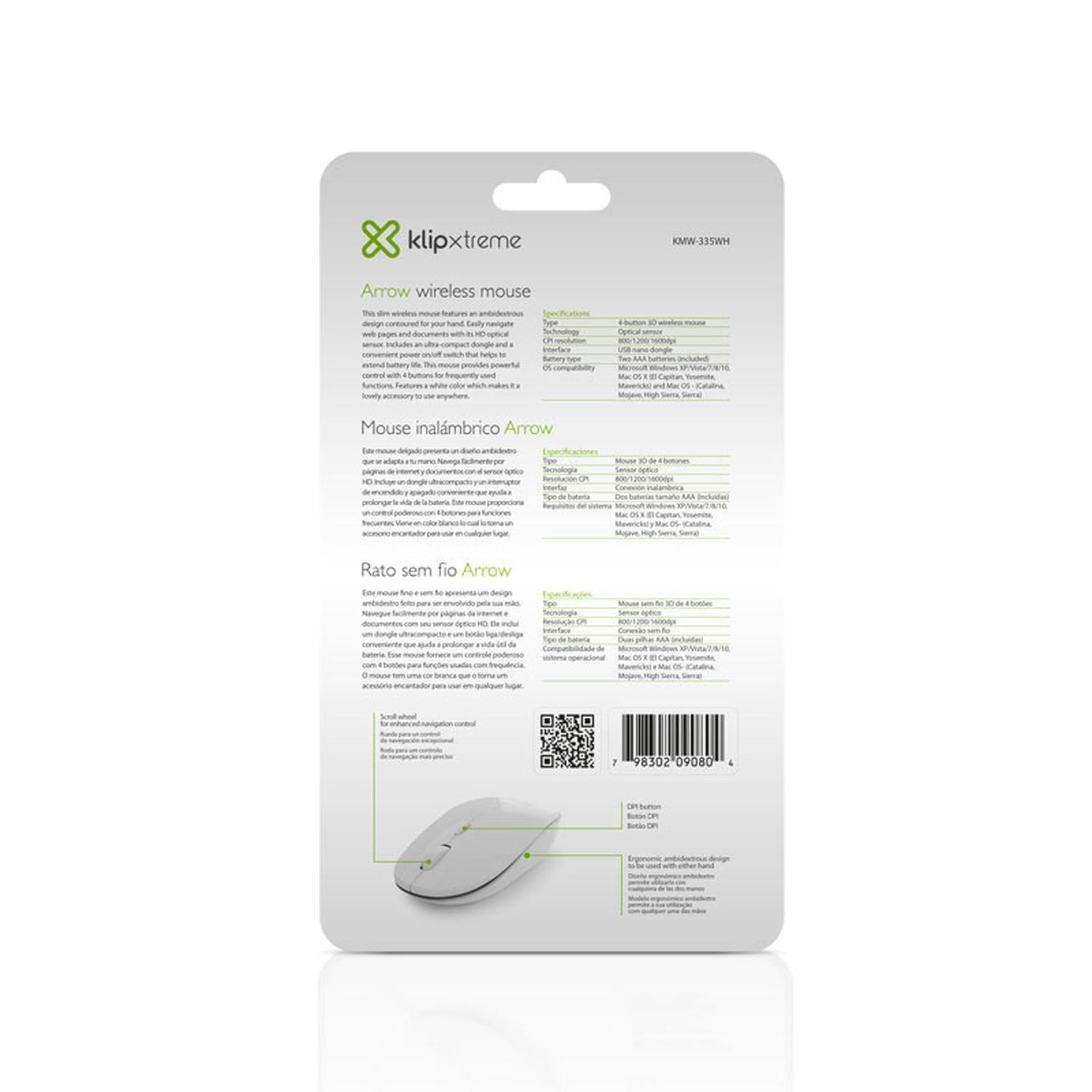 Mouse Arrow Ambidiestro RF inalámbrico Óptico-5