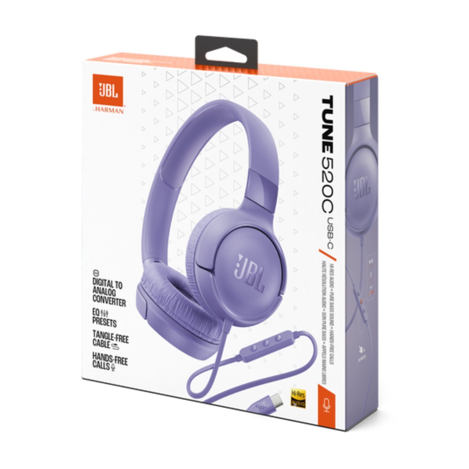 Audífonos JBL Tune 520C con Cable USB-C Lila-7