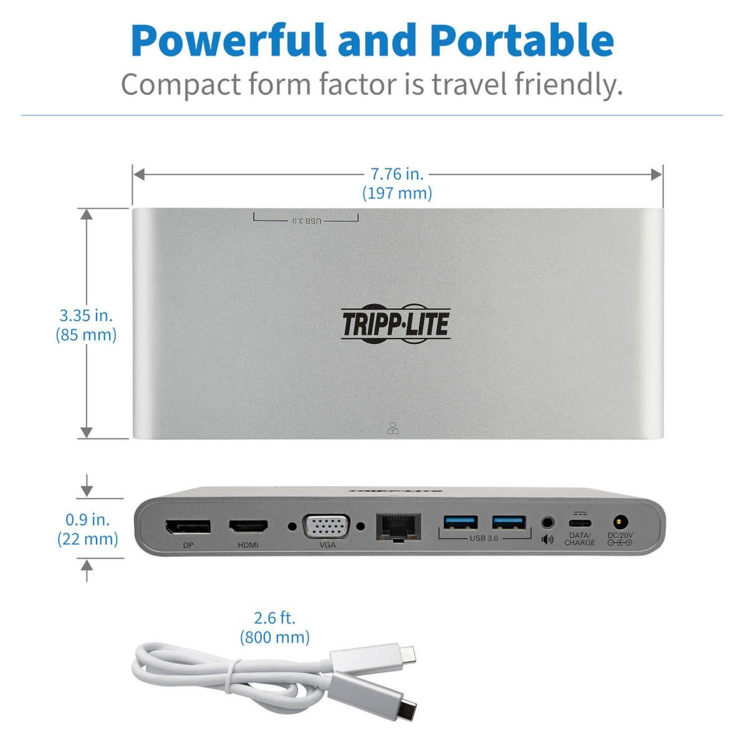 Docking Station Tripplite Ultra HD 4K DP HDMI VGA USB A/C-5