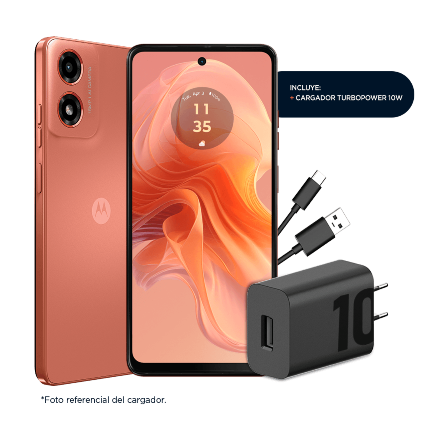 Smartphone Moto G04s 4GB 128GB 6.6" Naranja Amanecer-2