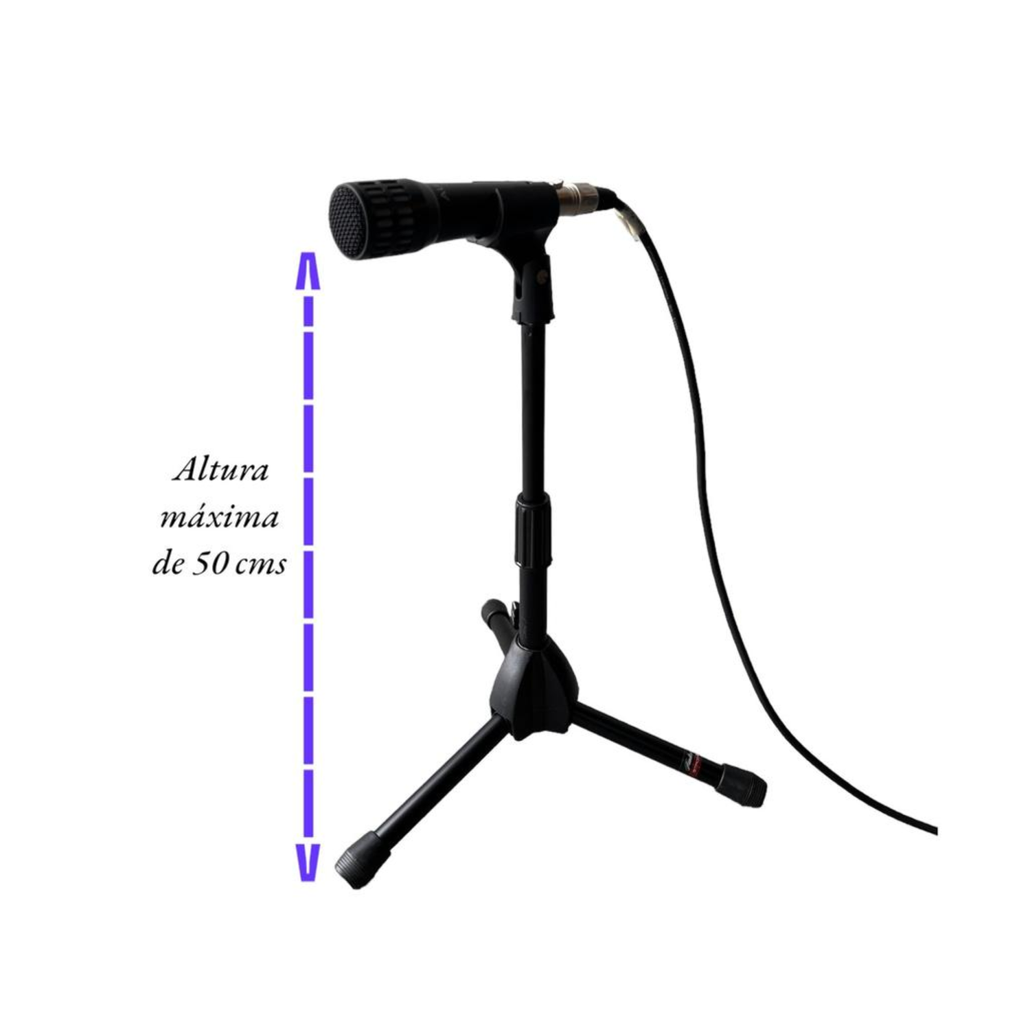Soporte de Micrófono Perfil Bajo Negro-3