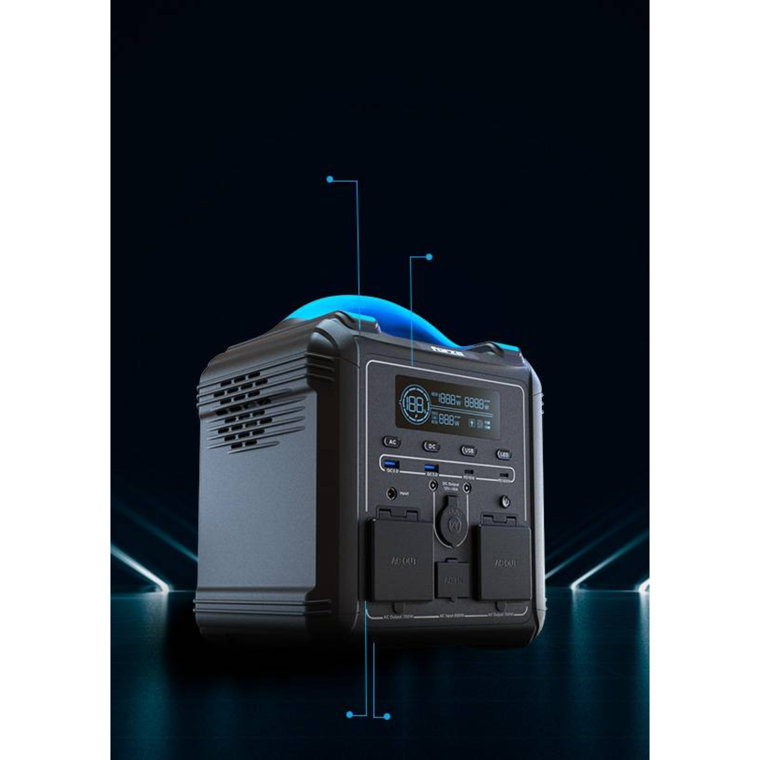 Generador Portátil Forza Titan 700W 220V 551Wh-8