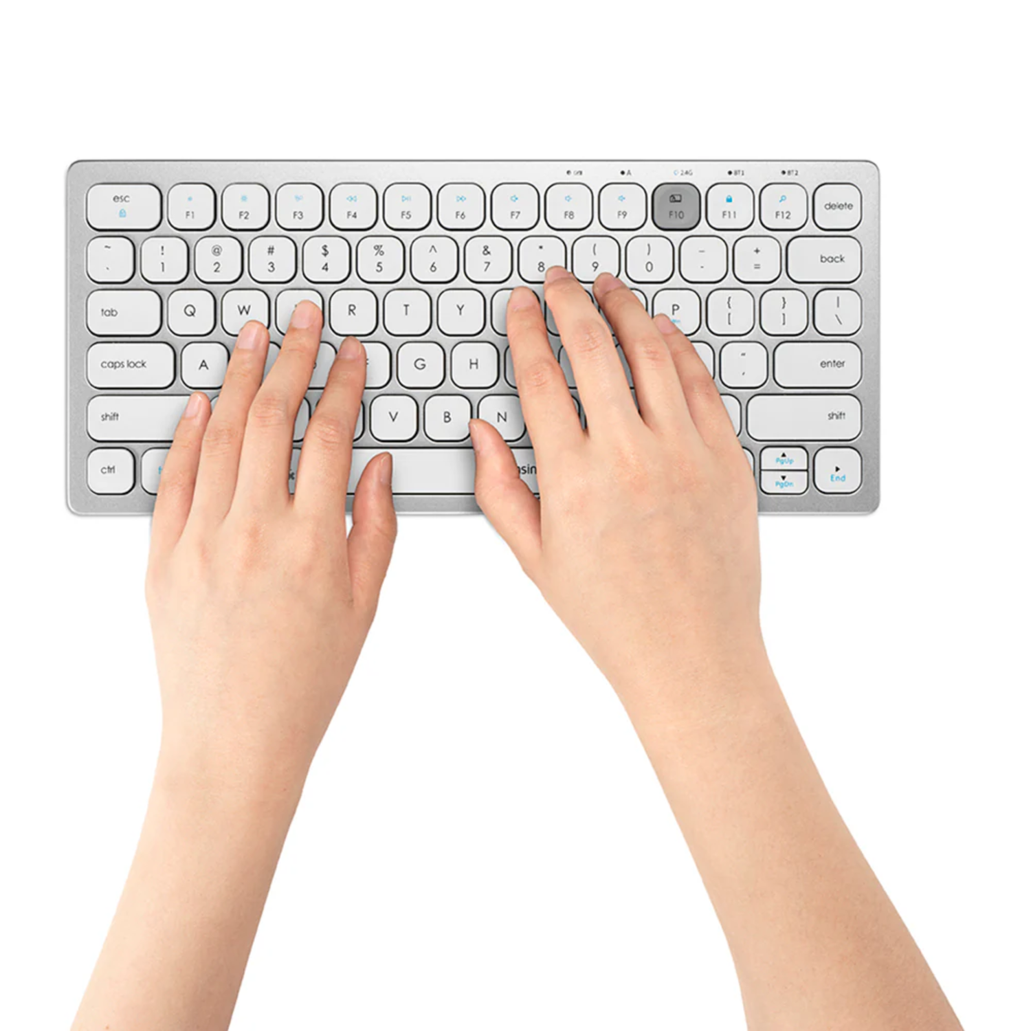 Teclado Inalámbrico Compacto 3 Dispositivos Blanco-2