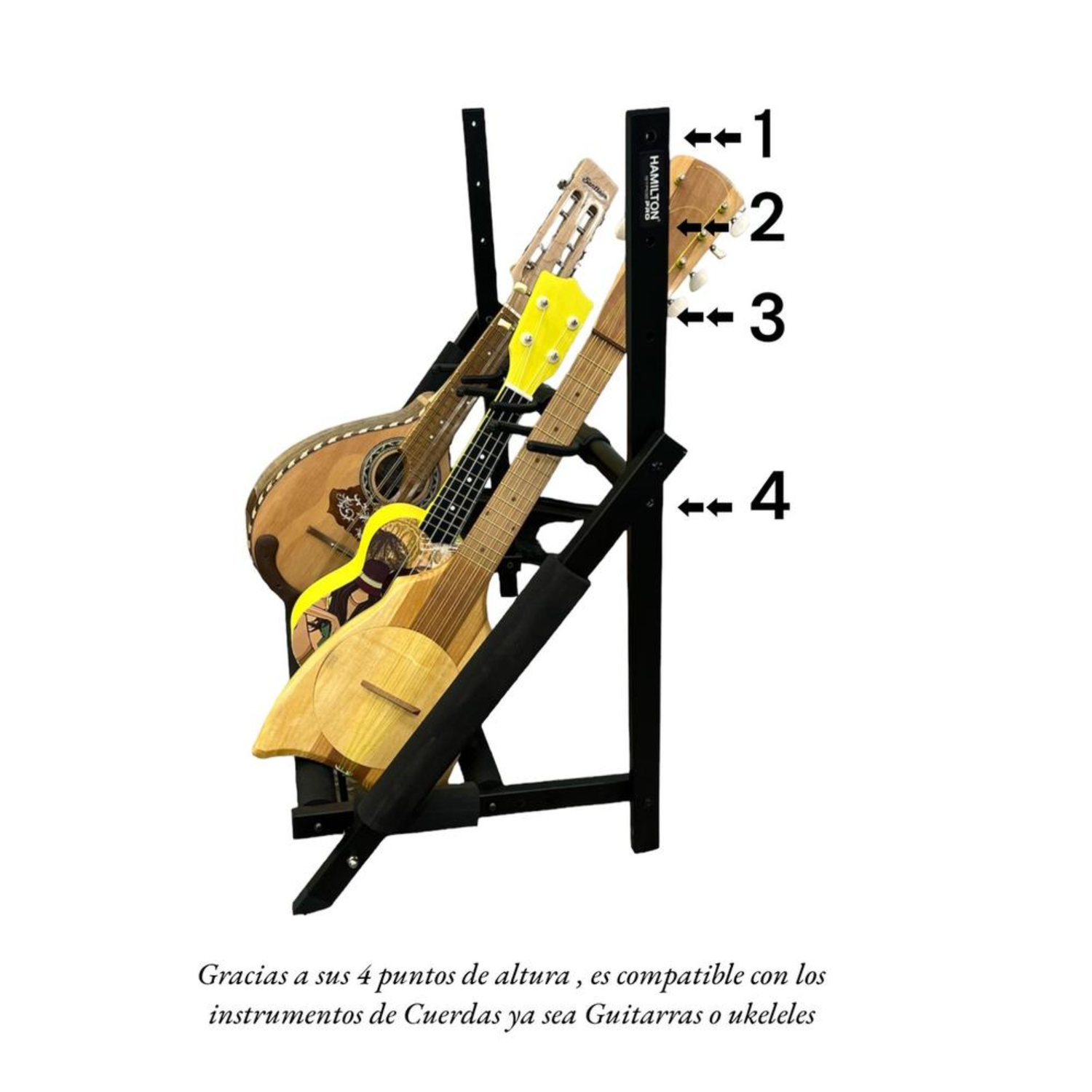 Rack Hamilton para 3 Guitarras Ajustable y Seguro-3