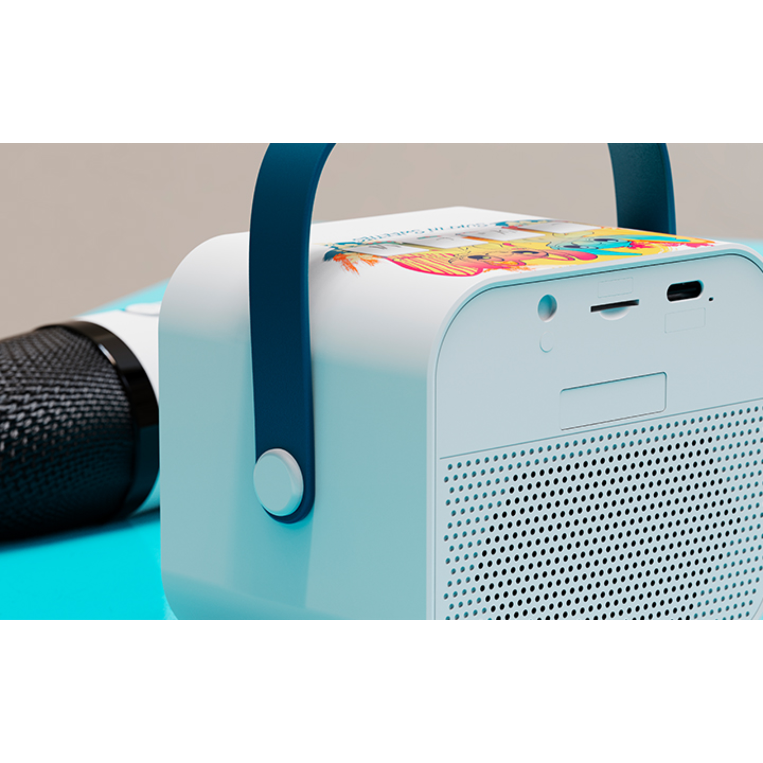 Mini Karaoke Kit Stitch Parlante y Micrófono Inalámbrico-5