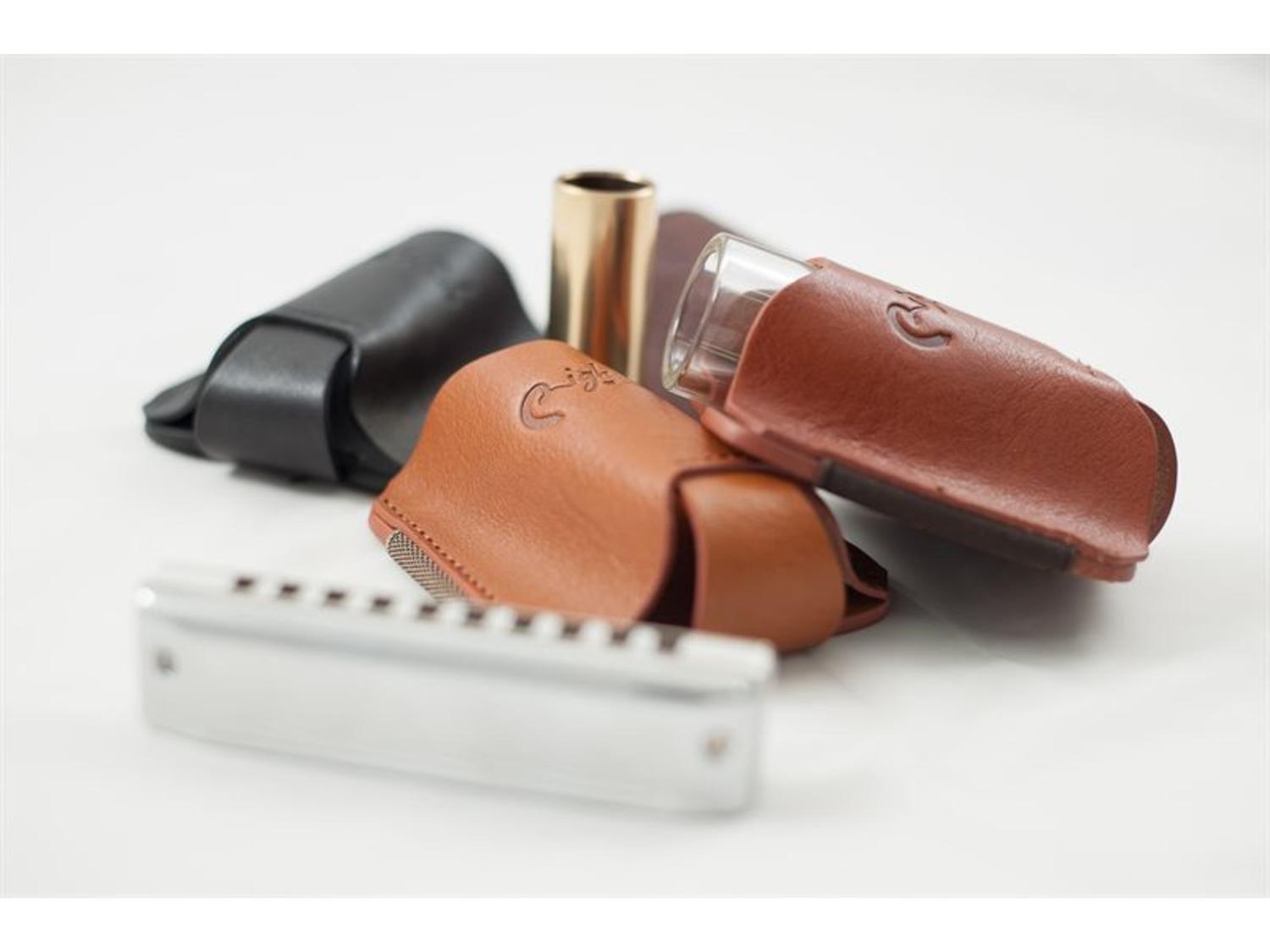 Soporte Porta Slide Armonica de Cuero P/Correa Black-4