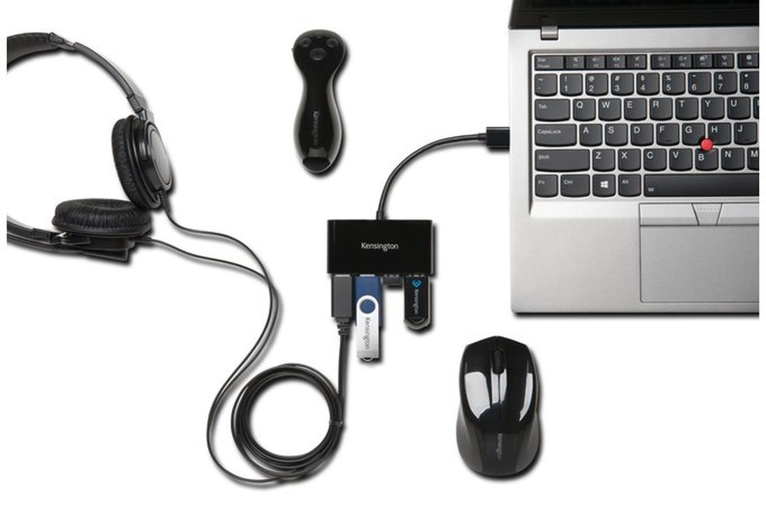 USB Hub Kensington UH4000 4 puertos Negro-2