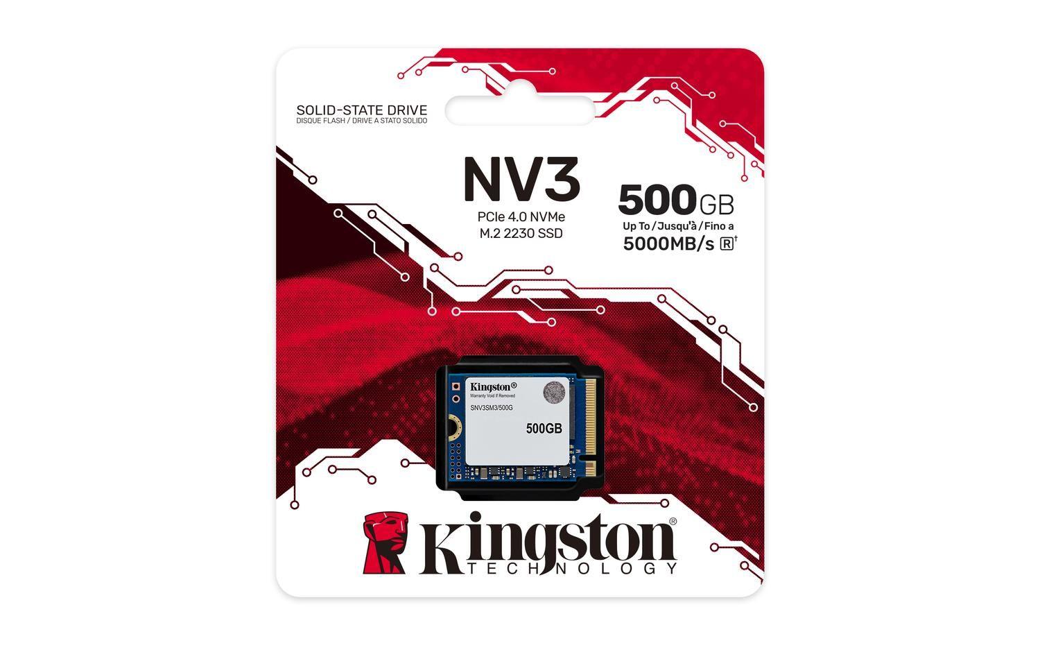 Unidad SSD Kingston NV3 500GB NVMe PCIe 4.0 M.2 2230-2