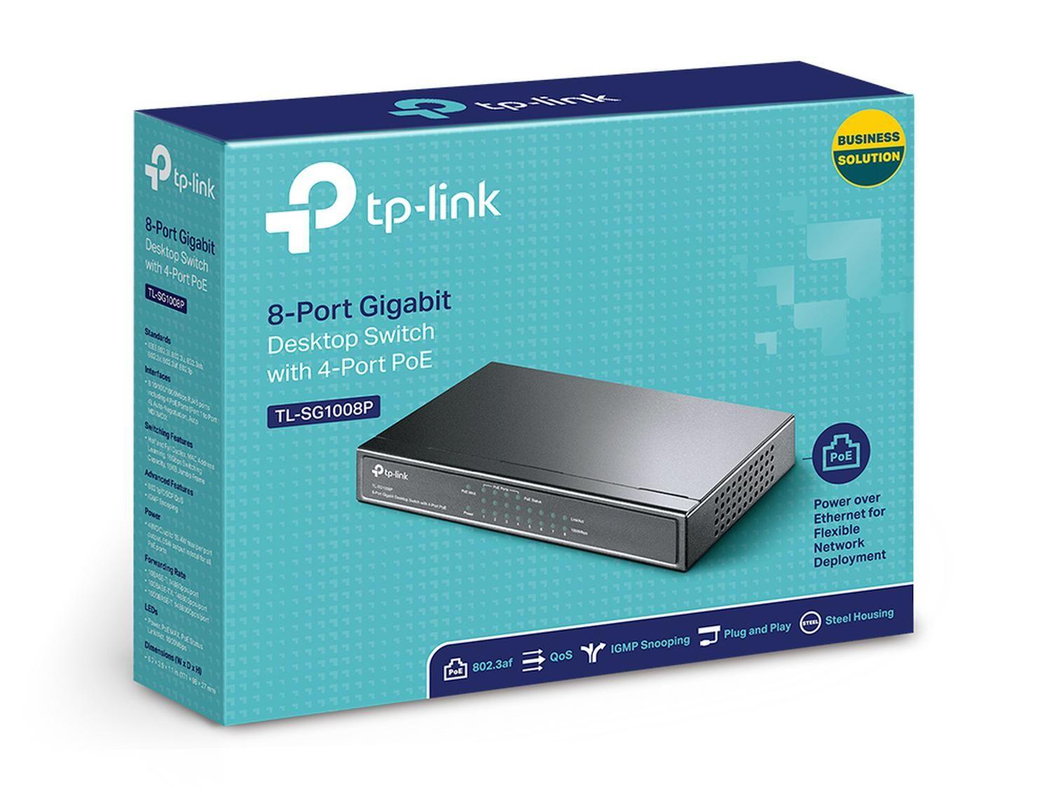 Switch de Sobremesa TL-SG1008P 8 puertos Gigabit 4 puertos PoE-4