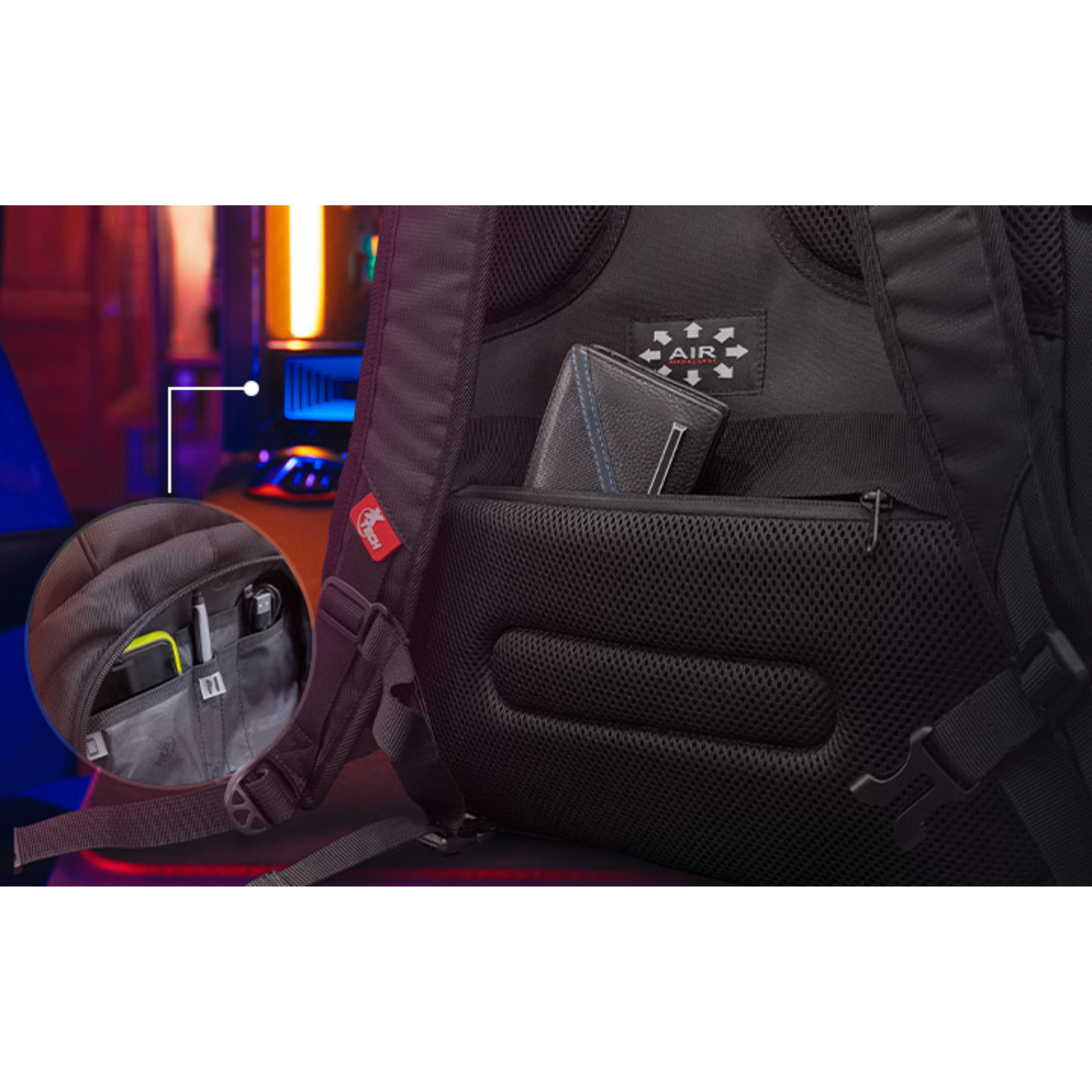 Mochila Gamer Battlestash Notebook 17" Negro-4