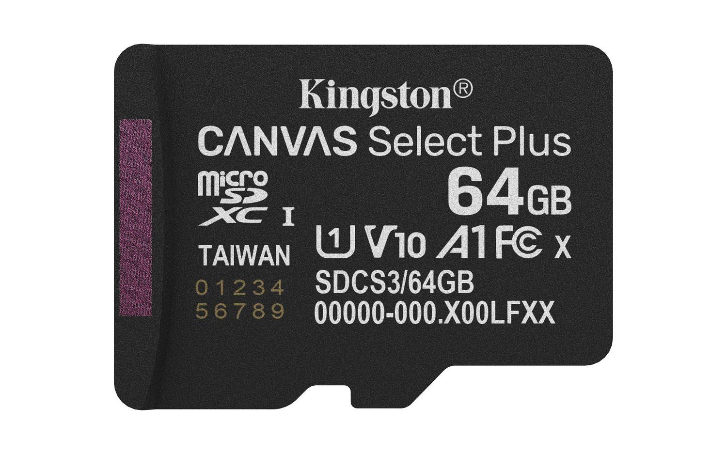Tarjeta MicroSDXC 64GB Kingston SDCS3 Canvas Select Plus-2