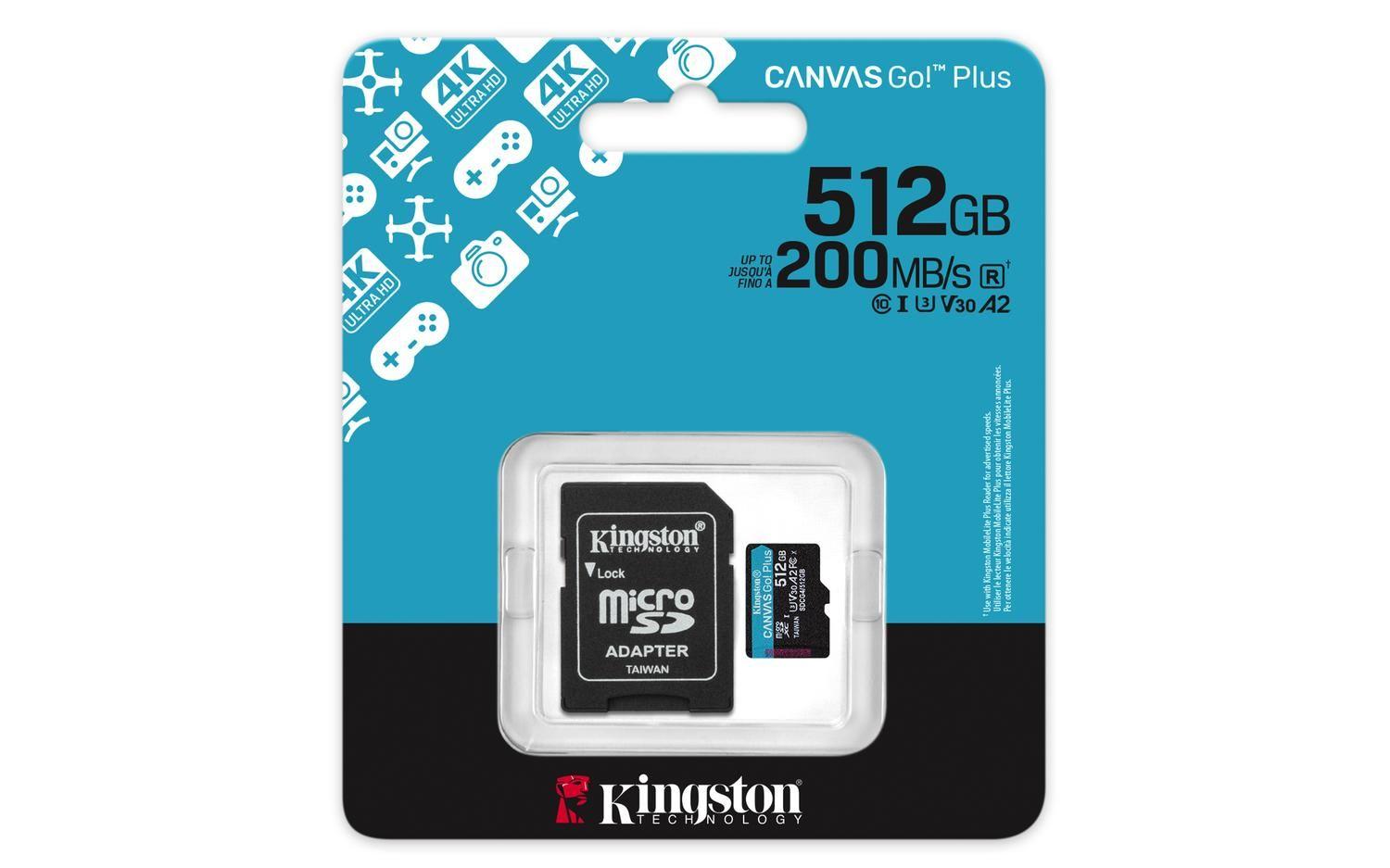 Tarjeta MicroSD Kingston Canvas Go Plus de 512GB-4