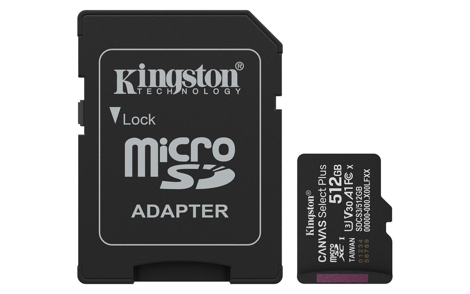 Tarjeta MicroSDXC 512GB Kingston SDCS3 Canvas Select Plus-0