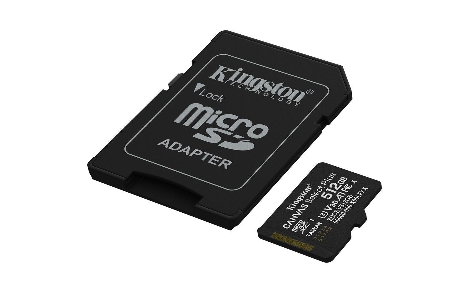 Tarjeta MicroSDXC 512GB Kingston SDCS3 Canvas Select Plus-1