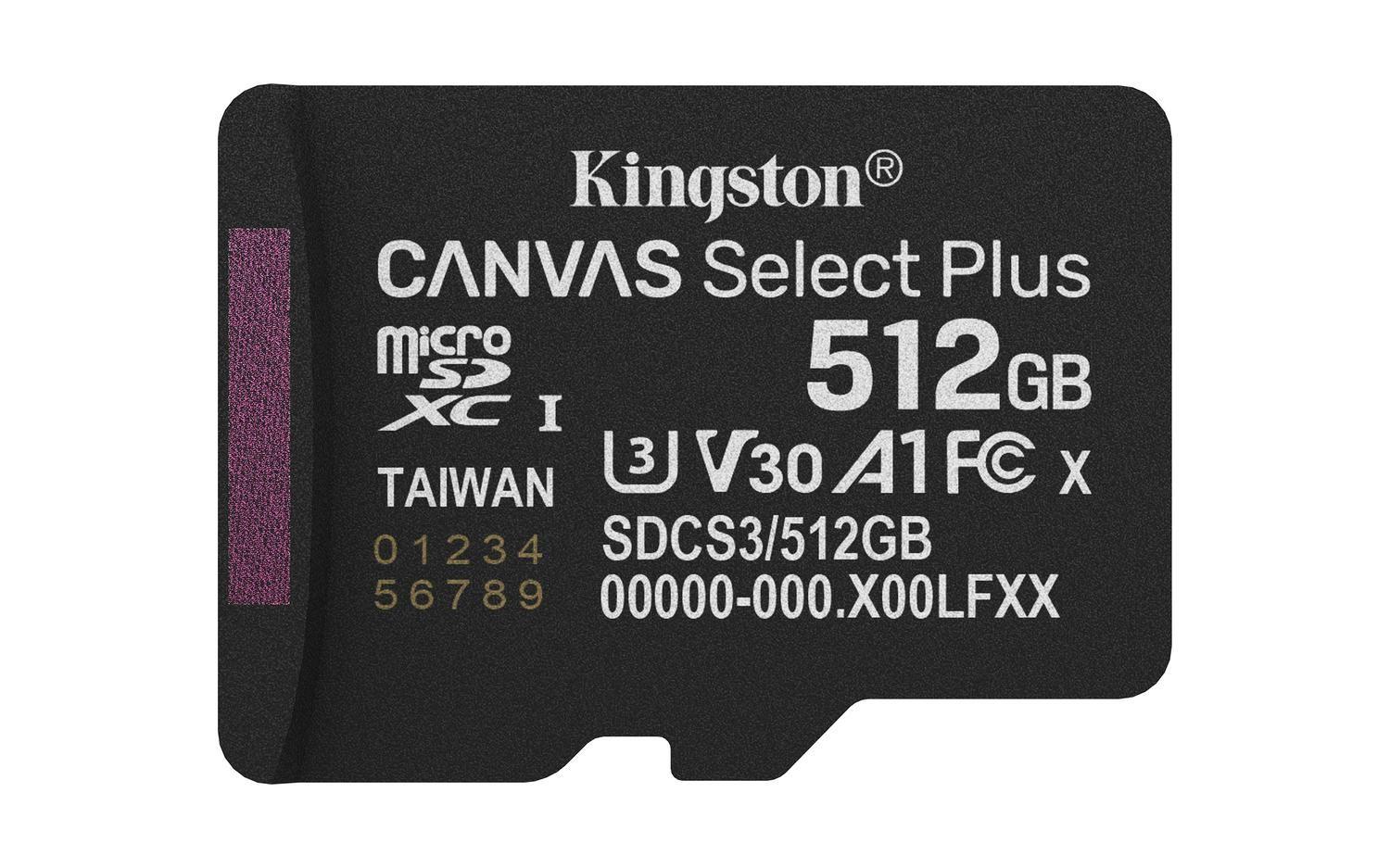 Tarjeta MicroSDXC 512GB Kingston SDCS3 Canvas Select Plus-2