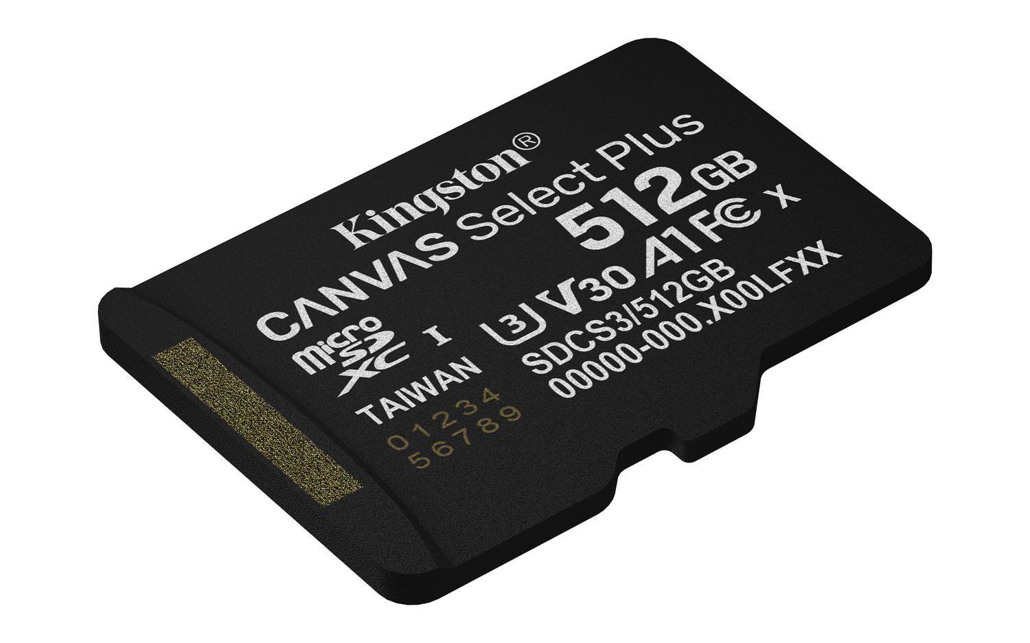 Tarjeta MicroSDXC 512GB Kingston SDCS3 Canvas Select Plus-3