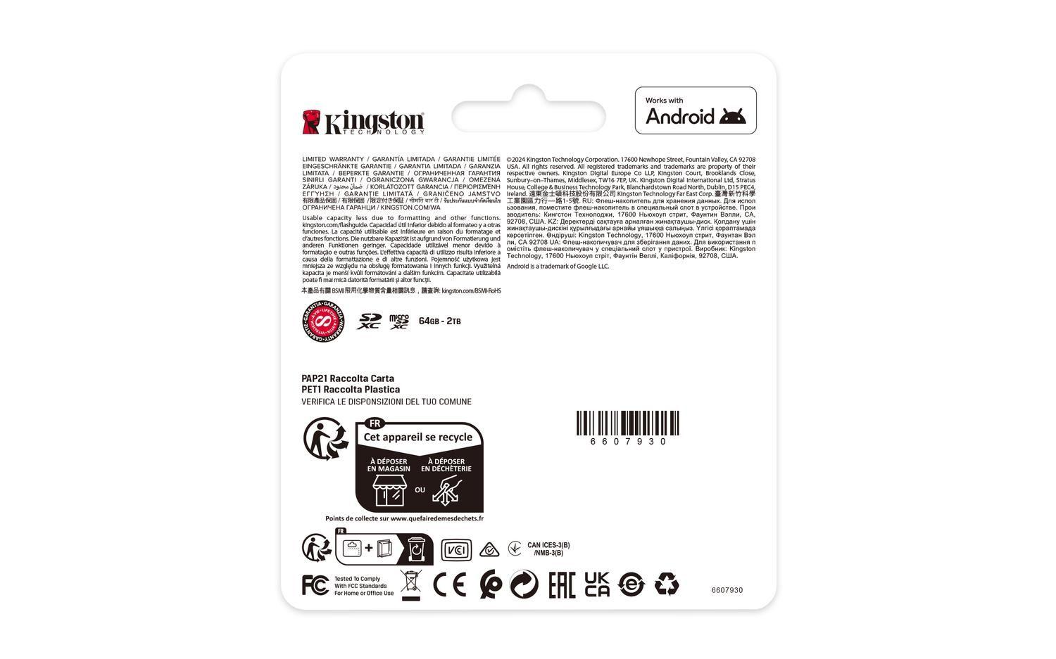 Tarjeta MicroSDXC 512GB Kingston SDCS3 Canvas Select Plus-5