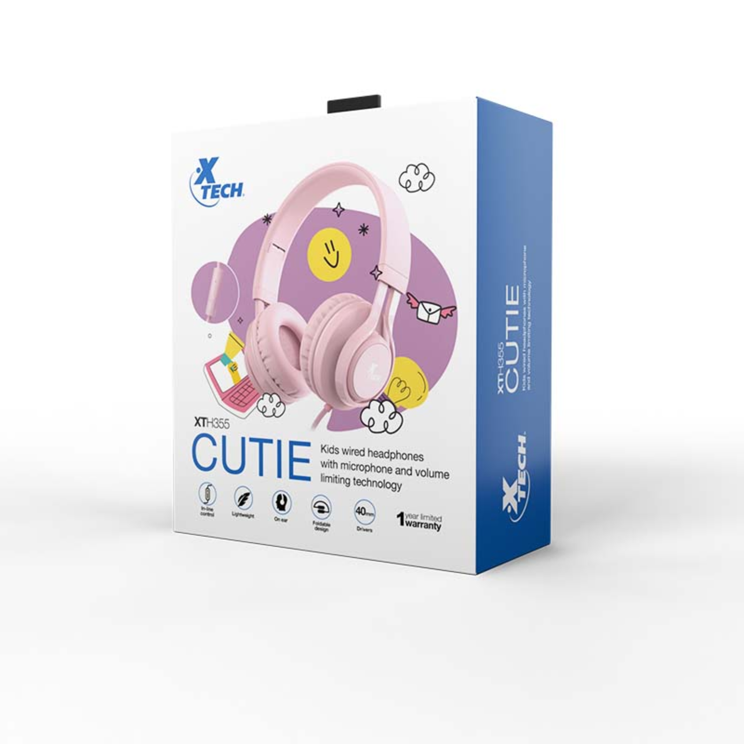 Audífonos Diadema Para Niños Xtech XTH-355 Alámbrico Rosa-5