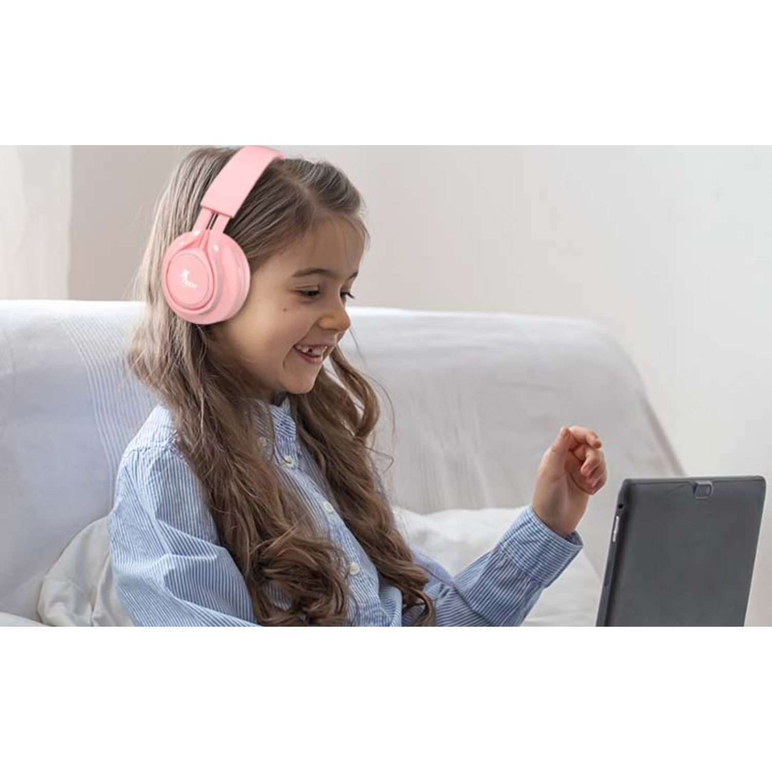 Audífonos Diadema Para Niños Xtech XTH-355 Alámbrico Rosa-6
