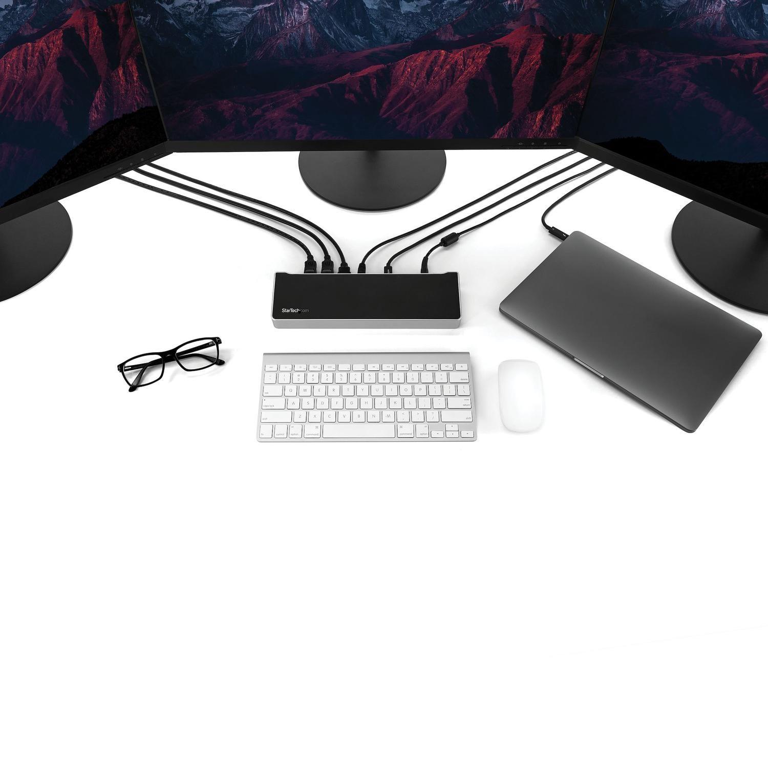 Docking Station USB-C StarTech Triple 4K PD 100W HDMI DP-5