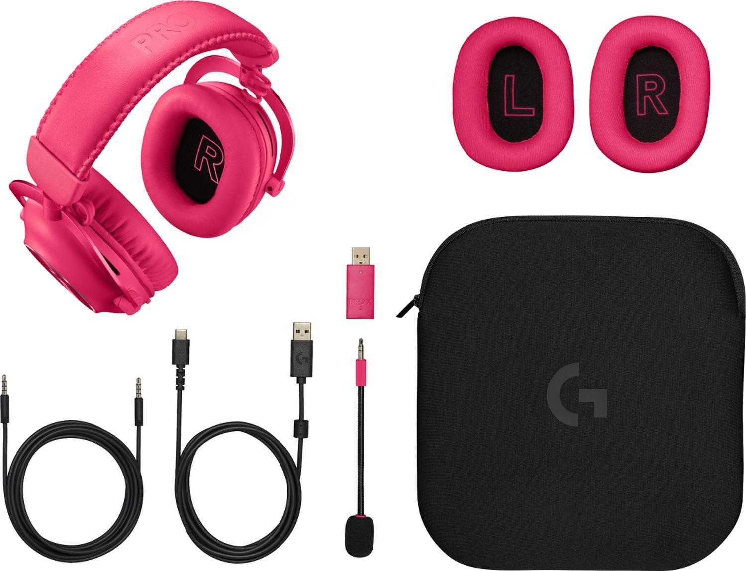 Audífonos Gamer Logitech Pro x 2 Lightspeed Inalámbrico Rosa-5