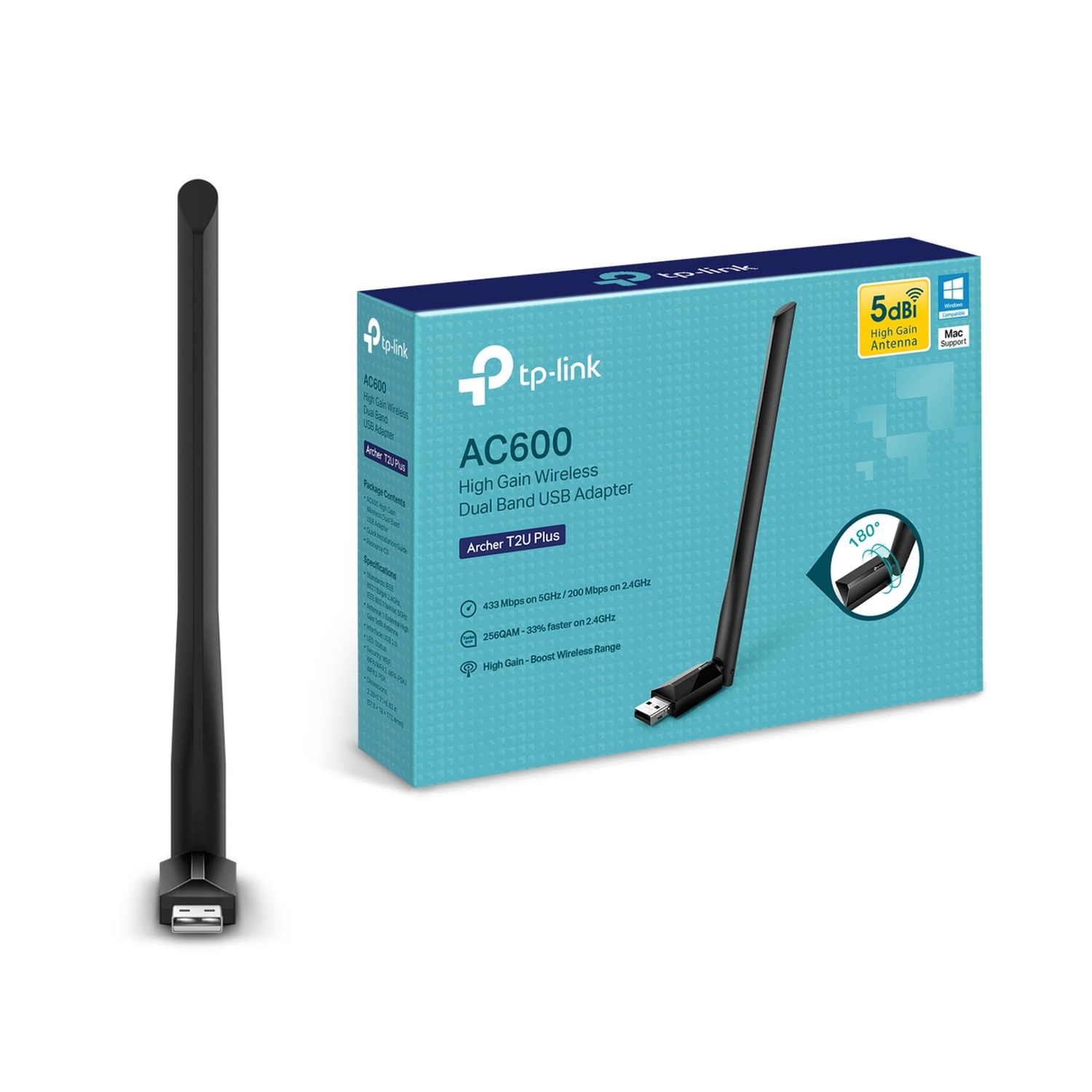 Adaptador USB Wi-Fi AC600 Archer T2U Plus-2