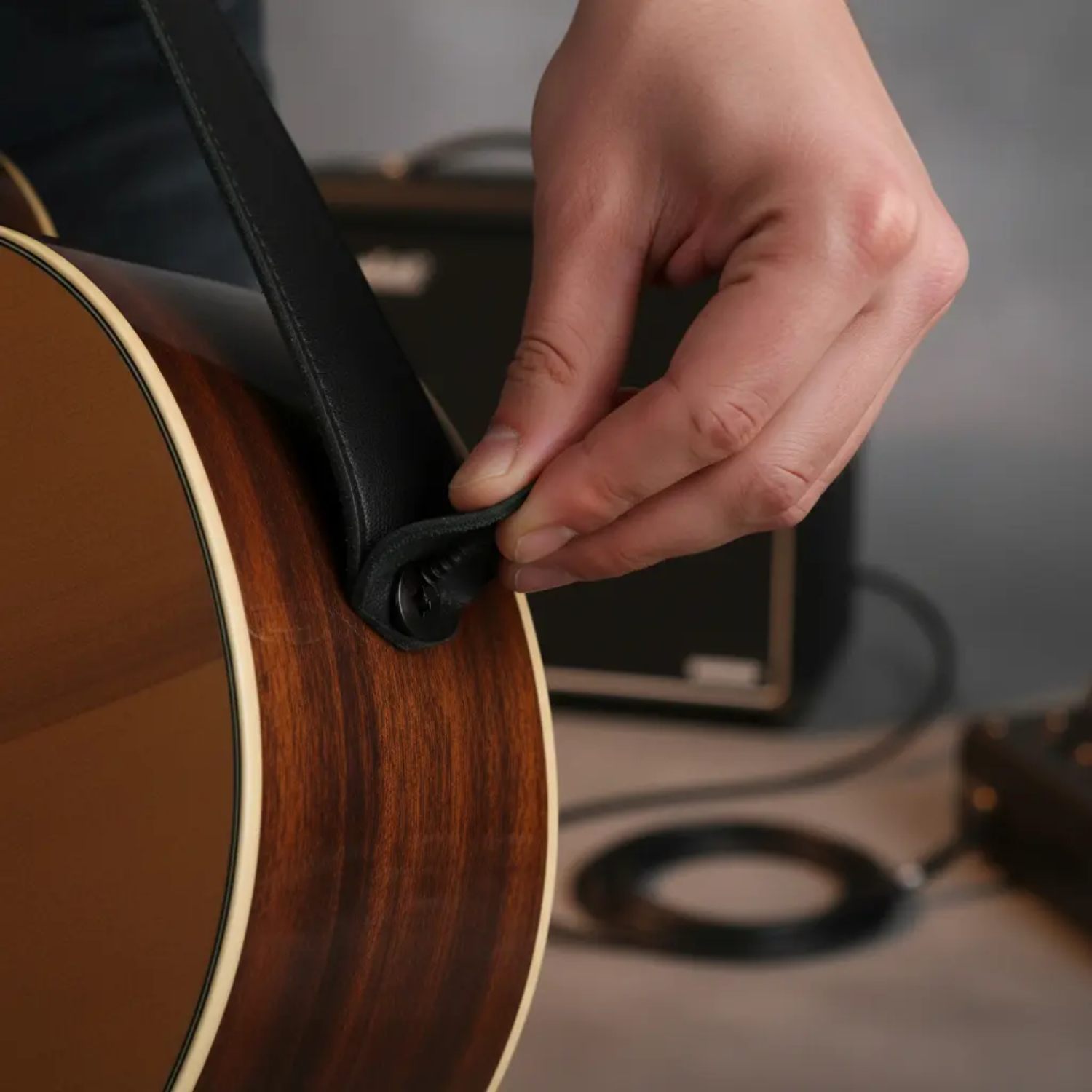 Botón Sujeta Correa Guitarra D’Andrea EP-2B Negro-3
