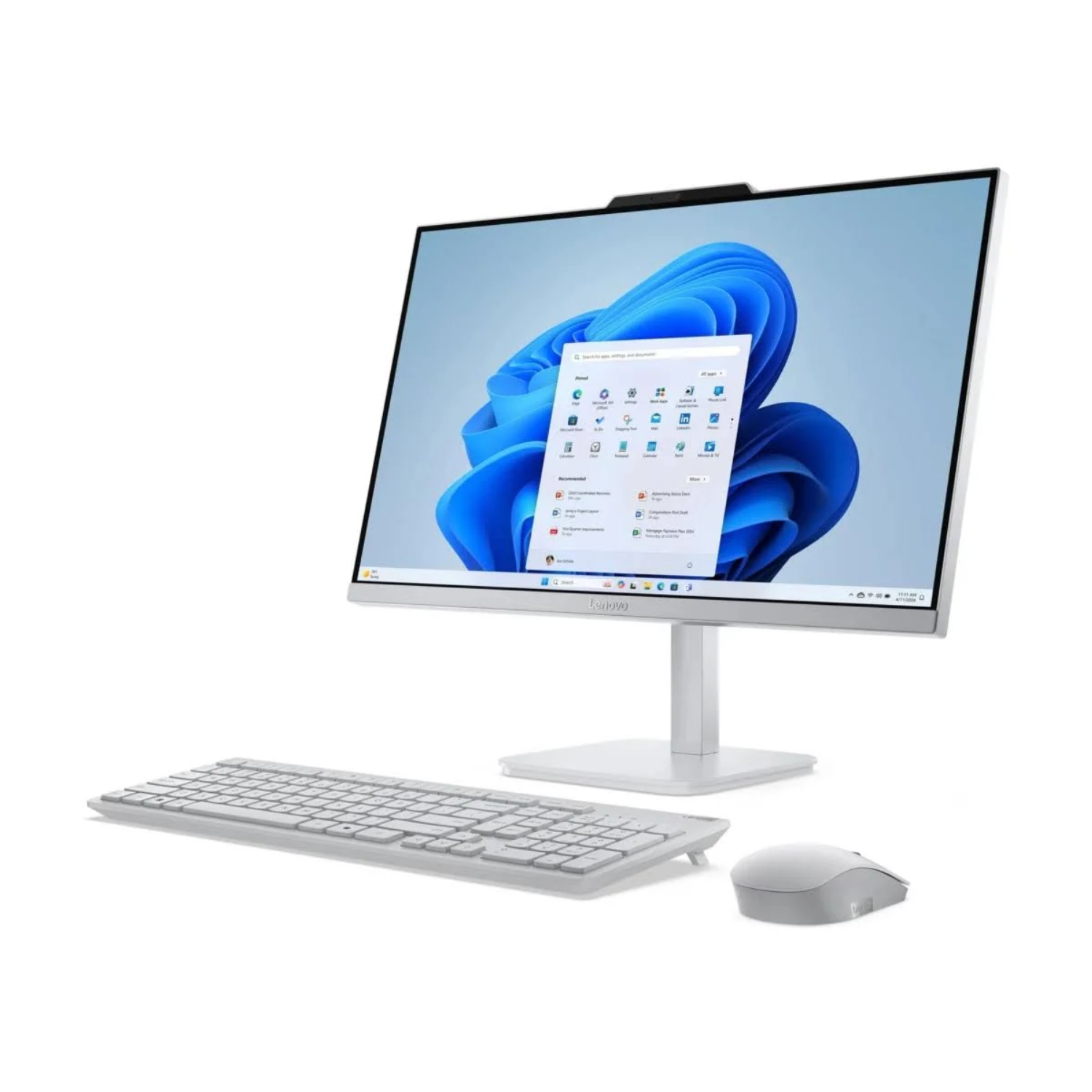 PC Todo en Uno Lenovo A100 Core i3 8GB 512GB SSD 23.8" Gris-1
