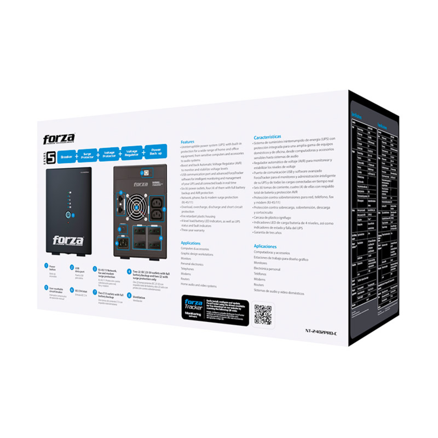 UPS Forza 2400VA 1200W AVR 6 Tomas Protección Total-4